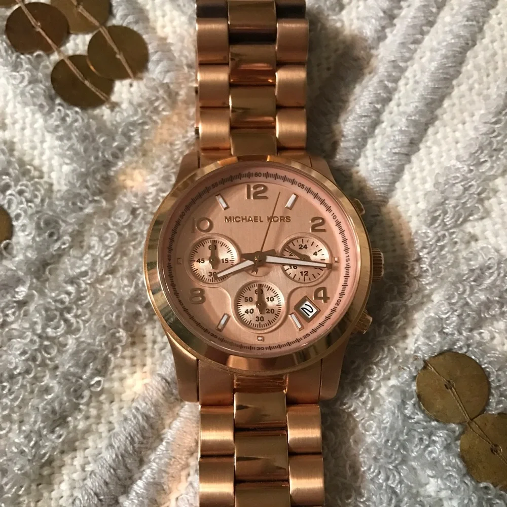 Michael Kors Rose Gold Stainless Steel Chronograph Watch
